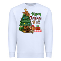 White merry christmas y'all Premium Sweatshirt - MaliasSmallBusiness