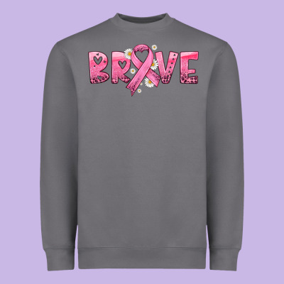 Brave With Ribbon Heavyweight Sweatshirt Designed By Hra Design Shop