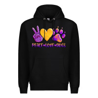 Black peace love dogs Premium Hoodie - AdoDesignShop