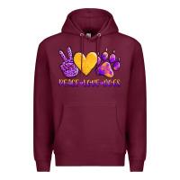 Burgundy peace love dogs Premium Hoodie - AdoDesignShop