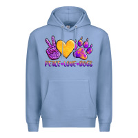 Colony Blue peace love dogs Premium Hoodie - AdoDesignShop