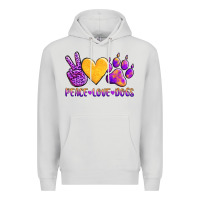 Dove Grey peace love dogs Premium Hoodie - AdoDesignShop
