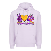 Lilac peace love dogs Premium Hoodie - AdoDesignShop