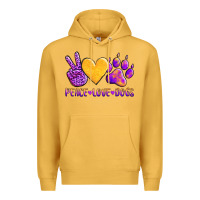 Mustard peace love dogs Premium Hoodie - AdoDesignShop