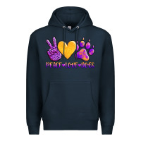 Navy peace love dogs Premium Hoodie - AdoDesignShop