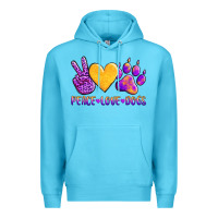 Ocean Blue peace love dogs Premium Hoodie - AdoDesignShop