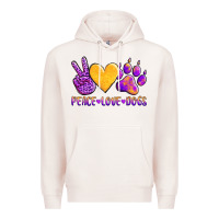 Pale Pink peace love dogs Premium Hoodie - AdoDesignShop