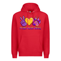 Red peace love dogs Premium Hoodie - AdoDesignShop