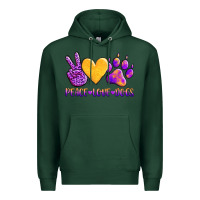 Sports Green peace love dogs Premium Hoodie - AdoDesignShop