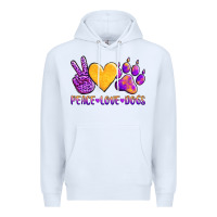 White peace love dogs Premium Hoodie - AdoDesignShop