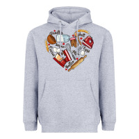 Heather Grey bake tools hearts Heavyweight Hoodie - NancyCooperArtShop