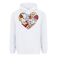 White bake tools hearts Heavyweight Hoodie - NancyCooperArtShop