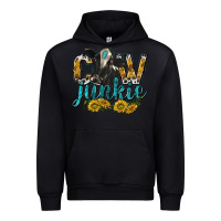 Black Cow Junkie with Cow Urban Hoodie - texasbilliewilder