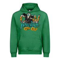 Emerald Cow Junkie with Cow Urban Hoodie - texasbilliewilder