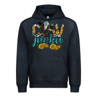 Navy Cow Junkie with Cow Urban Hoodie - texasbilliewilder