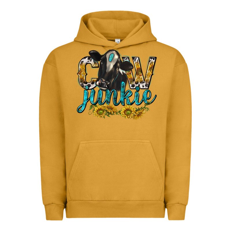 Cow Junkie With Cow Urban Hoodie by texasbilliewilder | Teevron