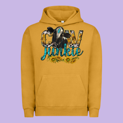 Cow Junkie With Cow Urban Hoodie Designed By Texasbilliewilder