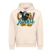 Sandshell Cow Junkie with Cow Urban Hoodie - texasbilliewilder