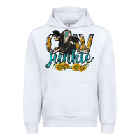 White Cow Junkie with Cow Urban Hoodie - texasbilliewilder