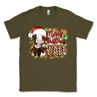 Army Green merry christmas y'all cow Classic Tee - Artiststas