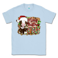 Dusty Blue merry christmas y'all cow Classic Tee - Artiststas