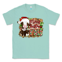 Seafoam merry christmas y'all cow Classic Tee - Artiststas