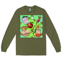 Army Green school seamless pattern Long Sleeve Tee - BundleAndBundleShop