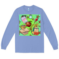 Colony Blue school seamless pattern Long Sleeve Tee - BundleAndBundleShop