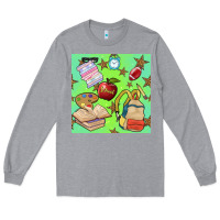 Heather Grey school seamless pattern Long Sleeve Tee - BundleAndBundleShop