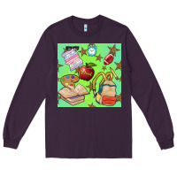 Plum school seamless pattern Long Sleeve Tee - BundleAndBundleShop