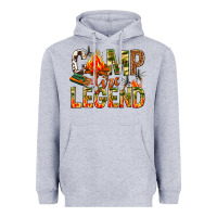 Heather Grey camp fire legend Heavyweight Hoodie - NancyCooperArtShop