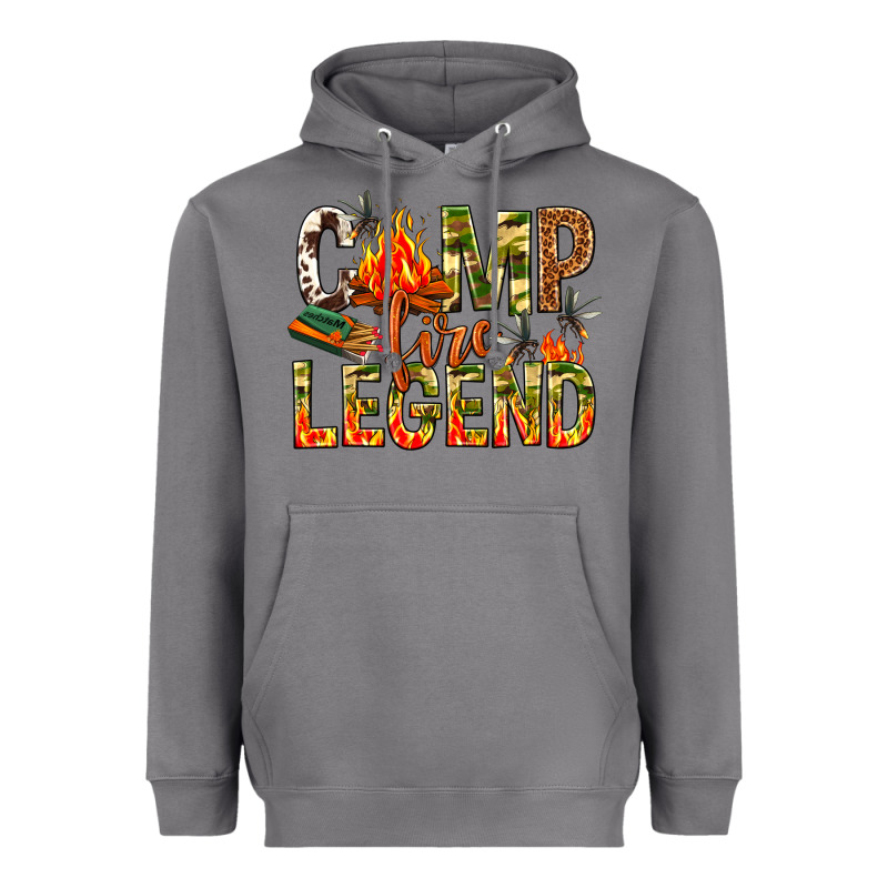 Camp Fire Legend Heavyweight Hoodie by NancyCooperArtShop | Teevron