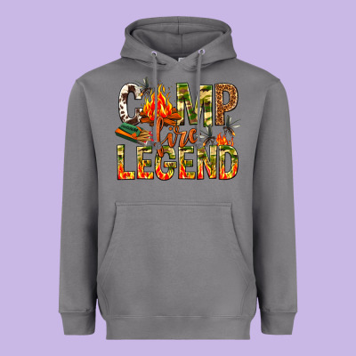 Camp Fire Legend Heavyweight Hoodie Designed By Nancycooperartshop