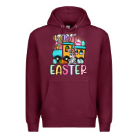 Burgundy happy easter train Premium Hoodie - Artiststas