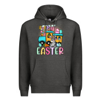 Charcoal Heather happy easter train Premium Hoodie - Artiststas