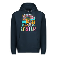Navy happy easter train Premium Hoodie - Artiststas