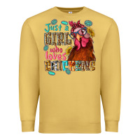 Antique Gold just a girl who loves chickens Premium Sweatshirt - NancyCooperArtShop