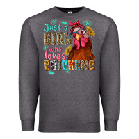 Charcoal Heather just a girl who loves chickens Premium Sweatshirt - NancyCooperArtShop