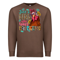 Chestnut just a girl who loves chickens Premium Sweatshirt - NancyCooperArtShop