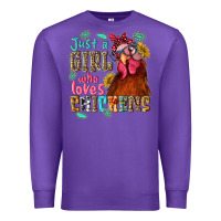 Purple just a girl who loves chickens Premium Sweatshirt - NancyCooperArtShop