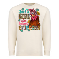 Sandshell just a girl who loves chickens Premium Sweatshirt - NancyCooperArtShop