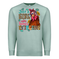 Seafoam just a girl who loves chickens Premium Sweatshirt - NancyCooperArtShop