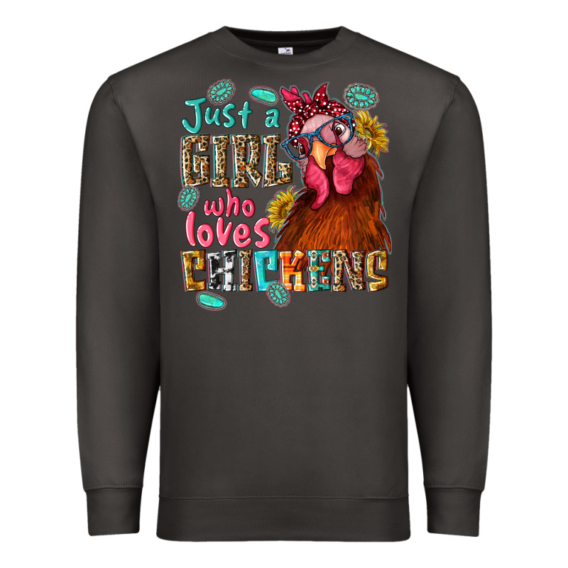 Just A Girl Who Loves Chickens Premium Sweatshirt by NancyCooperArtShop | Teevron