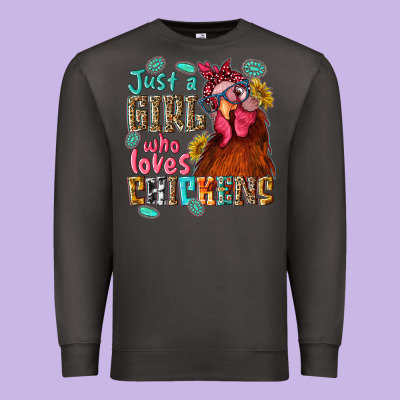 Just A Girl Who Loves Chickens Premium Sweatshirt Designed By Nancycooperartshop