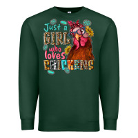 Sports Green just a girl who loves chickens Premium Sweatshirt - NancyCooperArtShop