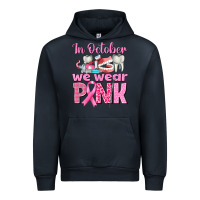 Navy In October We Wear Pink Breast Cancer Awareness Urban Hoodie - texasbilliewilder