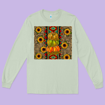 Pumpkin Long Sleeve Tee Designed By Jahusdesignshop