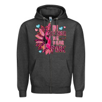Charcoal Heather In october we wear pink Zipper Hoodie - NancyCooperArtShop
