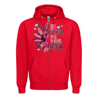 Red In october we wear pink Zipper Hoodie - NancyCooperArtShop