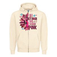 Sandshell In october we wear pink Zipper Hoodie - NancyCooperArtShop